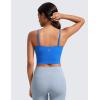 imageCRZ YOGA Butterluxe Cami Crop Tank Tops for Women  Square Neck Adjustable Padded Longline Sports Bras Workout CamisoleSparkle Blue