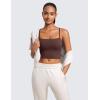 imageCRZ YOGA Butterluxe Cami Crop Tank Tops for Women  Square Neck Adjustable Padded Longline Sports Bras Workout CamisoleTaupe