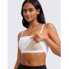 imageCRZ YOGA Butterluxe Cami Crop Tank Tops for Women  Square Neck Adjustable Padded Longline Sports Bras Workout CamisoleWhite