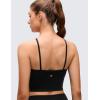 imageCRZ YOGA Butterluxe Cross Neck Crop Tank Tops for Women  Spaghetti Straps Square Back Padded Yoga Sports BrasBlack