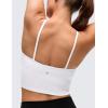 imageCRZ YOGA Butterluxe Cross Neck Crop Tank Tops for Women  Spaghetti Straps Square Back Padded Yoga Sports BrasWhite