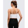 imageCRZ YOGA Butterluxe Cross Neck Crop Tank Tops for Women  Spaghetti Straps Square Back Padded Yoga Sports BrasWhite