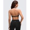imageCRZ YOGA Butterluxe Double Lined Twist Halter Sports Bras for Women  Deep V Neck Crop Top Casual Open Back Non PaddedBlack