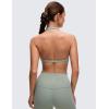 imageCRZ YOGA Butterluxe Double Lined Twist Halter Sports Bras for Women  Deep V Neck Crop Top Casual Open Back Non PaddedGreen Palm Court