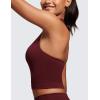 imageCRZ YOGA Butterluxe Halter Crop Tank Tops for Women  Open Back Padded Longline Sports Bras Workout GymRed Merlot
