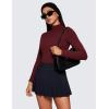 imageCRZ YOGA Butterluxe Mock Neck Long Sleeve Shirts for Women  Workout Casual Tops Turtleneck Crop Slim Fall Base LayerRed Merlot