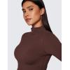 imageCRZ YOGA Butterluxe Mock Neck Long Sleeve Shirts for Women  Workout Casual Tops Turtleneck Crop Slim Fall Base LayerTaupe
