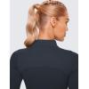 imageCRZ YOGA Butterluxe Mock Neck Long Sleeve Shirts for Women  Workout Casual Tops Turtleneck Crop Slim Fall Base LayerTrue Navy