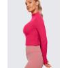 imageCRZ YOGA Butterluxe Mock Neck Long Sleeve Shirts for Women  Workout Casual Tops Turtleneck Crop Slim Fall Base LayerViva Magenta