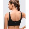 imageCRZ YOGA Butterluxe Scoop Neck Sports Bras for Women  U Back Padded Wide Strap Wireless Yoga TopBlack