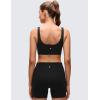 imageCRZ YOGA Butterluxe Scoop Neck Sports Bras for Women  U Back Padded Wide Strap Wireless Yoga TopBlack