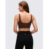 imageCRZ YOGA Butterluxe Scoop Neck Sports Bras for Women  U Back Padded Wide Strap Wireless Yoga TopLava Brown