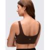 imageCRZ YOGA Butterluxe Scoop Neck Sports Bras for Women  U Back Padded Wide Strap Wireless Yoga TopLava Brown