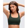 imageCRZ YOGA Butterluxe Scoop Neck Sports Bras for Women  U Back Padded Wide Strap Wireless Yoga TopLegend Green
