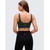 imageCRZ YOGA Butterluxe Scoop Neck Sports Bras for Women  U Back Padded Wide Strap Wireless Yoga TopLegend Green