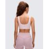 imageCRZ YOGA Butterluxe Scoop Neck Sports Bras for Women  U Back Padded Wide Strap Wireless Yoga TopStrawberry Pink