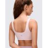 imageCRZ YOGA Butterluxe Scoop Neck Sports Bras for Women  U Back Padded Wide Strap Wireless Yoga TopStrawberry Pink