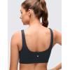 imageCRZ YOGA Butterluxe Scoop Neck Sports Bras for Women  U Back Padded Wide Strap Wireless Yoga TopTrue Navy