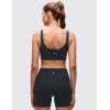 imageCRZ YOGA Butterluxe Scoop Neck Sports Bras for Women  U Back Padded Wide Strap Wireless Yoga TopTrue Navy