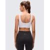 imageCRZ YOGA Butterluxe Scoop Neck Sports Bras for Women  U Back Padded Wide Strap Wireless Yoga TopWhite