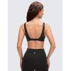 imageCRZ YOGA Butterluxe Soft Double Lined Deep V Neck Sports Bras for Women  Open Back Yoga Crop Top Casual Non PaddedBlack