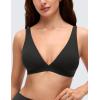 imageCRZ YOGA Butterluxe Soft Double Lined Deep V Neck Sports Bras for Women  Open Back Yoga Crop Top Casual Non PaddedBlack