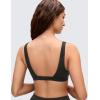 imageCRZ YOGA Butterluxe Soft Double Lined Deep V Neck Sports Bras for Women  Open Back Yoga Crop Top Casual Non PaddedBlack