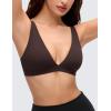 imageCRZ YOGA Butterluxe Soft Double Lined Deep V Neck Sports Bras for Women  Open Back Yoga Crop Top Casual Non PaddedHot Fudge Brown