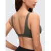 imageCRZ YOGA Butterluxe Soft Double Lined Deep V Neck Sports Bras for Women  Open Back Yoga Crop Top Casual Non PaddedLight Army Green