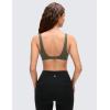 imageCRZ YOGA Butterluxe Soft Double Lined Deep V Neck Sports Bras for Women  Open Back Yoga Crop Top Casual Non PaddedLight Army Green
