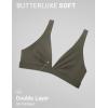imageCRZ YOGA Butterluxe Soft Double Lined Deep V Neck Sports Bras for Women  Open Back Yoga Crop Top Casual Non PaddedLight Army Green