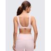 imageCRZ YOGA Butterluxe Soft Double Lined Deep V Neck Sports Bras for Women  Open Back Yoga Crop Top Casual Non PaddedStrawberry Pink