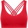 imageCRZ YOGA Butterluxe Strappy Sports Bras for Women  Padded V Neck Wireless Criss Cross Back Yoga TopAurora Red