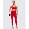 imageCRZ YOGA Butterluxe Strappy Sports Bras for Women  Padded V Neck Wireless Criss Cross Back Yoga TopAurora Red