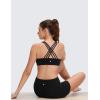 imageCRZ YOGA Butterluxe Strappy Sports Bras for Women  Padded V Neck Wireless Criss Cross Back Yoga TopBlack