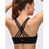 imageCRZ YOGA Butterluxe Strappy Sports Bras for Women  Padded V Neck Wireless Criss Cross Back Yoga TopBlack