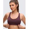 imageCRZ YOGA Butterluxe Strappy Sports Bras for Women  Padded V Neck Wireless Criss Cross Back Yoga TopRipe Plum