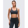 imageCRZ YOGA Butterluxe Strappy Sports Bras for Women  Padded V Neck Wireless Criss Cross Back Yoga TopTrue Navy