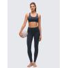 imageCRZ YOGA Butterluxe Strappy Sports Bras for Women  Padded V Neck Wireless Criss Cross Back Yoga TopTrue Navy