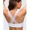 imageCRZ YOGA Butterluxe Strappy Sports Bras for Women  Padded V Neck Wireless Criss Cross Back Yoga TopWhite
