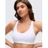 imageCRZ YOGA Butterluxe Strappy Sports Bras for Women  Padded V Neck Wireless Criss Cross Back Yoga TopWhite