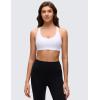 imageCRZ YOGA Butterluxe Strappy Sports Bras for Women  Padded V Neck Wireless Criss Cross Back Yoga TopWhite
