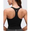 imageCRZ YOGA Butterluxe V Neck Crop Tank Tops for Women  Racerback Wireless Padded Yoga Longline Sports BraBlack