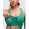 imageCRZ YOGA Butterluxe V Neck Crop Tank Tops for Women  Racerback Wireless Padded Yoga Longline Sports BraCascadia Green