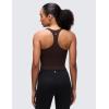 imageCRZ YOGA Butterluxe V Neck Crop Tank Tops for Women  Racerback Wireless Padded Yoga Longline Sports BraHot Fudge Brown