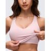 imageCRZ YOGA Butterluxe V Neck Crop Tank Tops for Women  Racerback Wireless Padded Yoga Longline Sports BraPink Haze