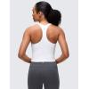 imageCRZ YOGA Butterluxe V Neck Crop Tank Tops for Women  Racerback Wireless Padded Yoga Longline Sports BraWhite