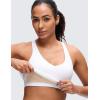 imageCRZ YOGA Butterluxe V Neck Crop Tank Tops for Women  Racerback Wireless Padded Yoga Longline Sports BraWhite