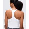 imageCRZ YOGA Butterluxe V Neck Crop Tank Tops for Women  Racerback Wireless Padded Yoga Longline Sports BraWhite