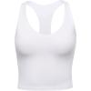 imageCRZ YOGA Butterluxe V Neck Crop Tank Tops for Women  Racerback Wireless Padded Yoga Longline Sports BraWhite